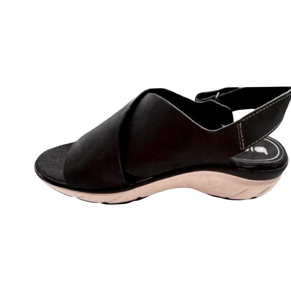 Bionica Black and Nude Women's Cross-Strap Slingback Sandals